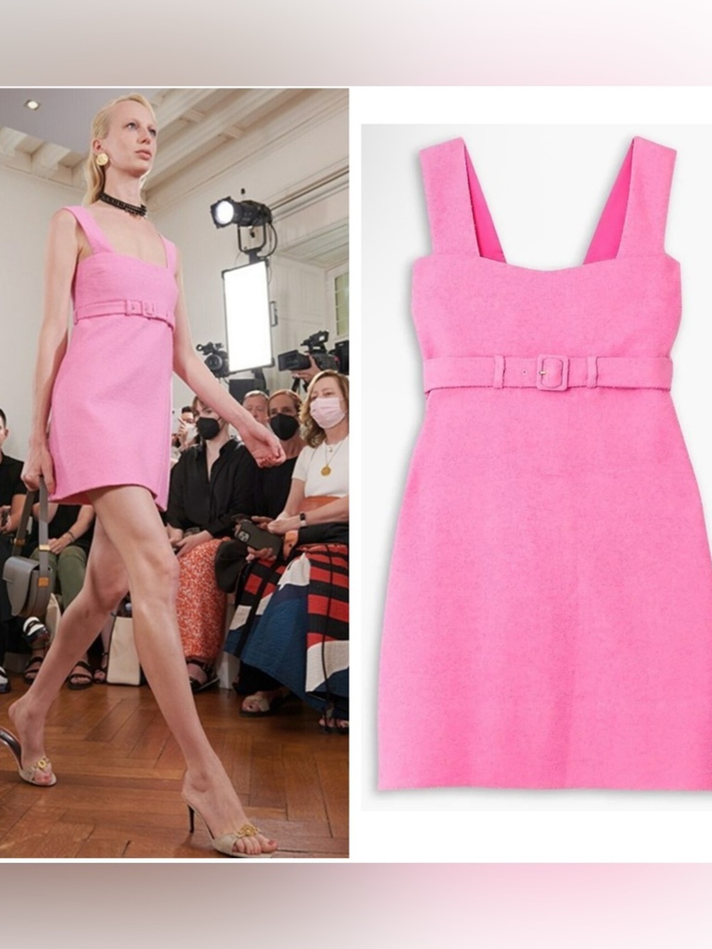Patou Belted cotton-blend terry minidress begonia pink NWT